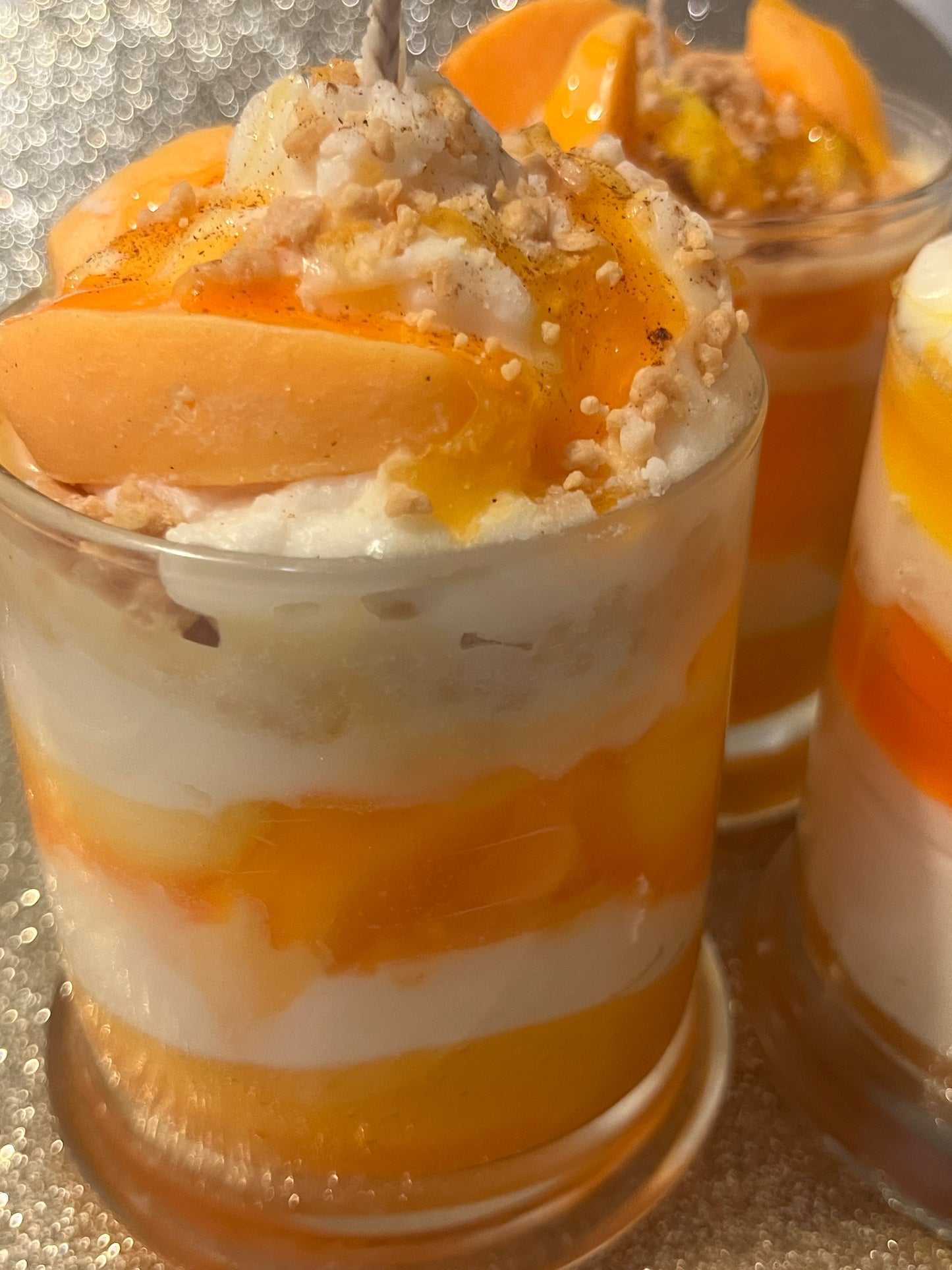 Peach cobbler candles