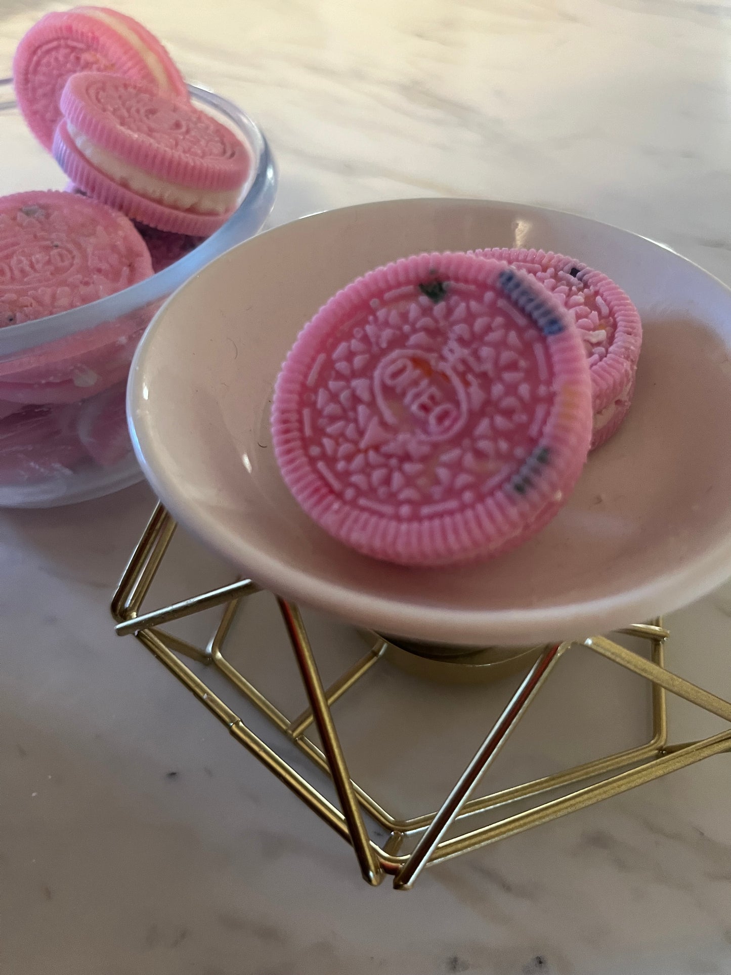 Pink Oreo cookie wax melts