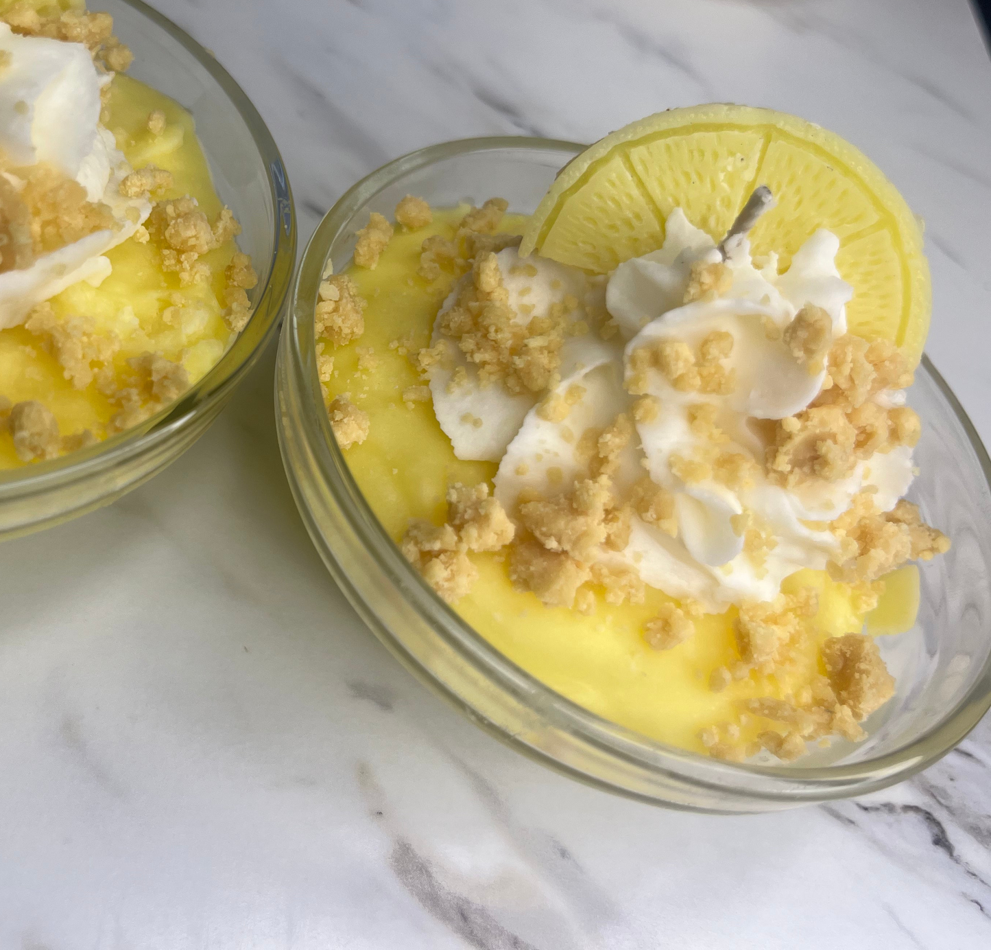 Mini lemon pound cake candle