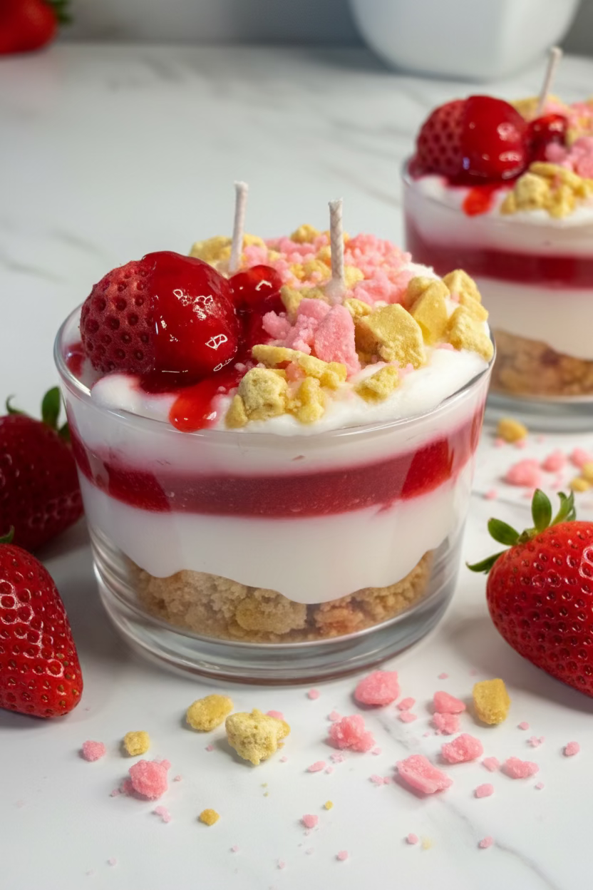 Strawberry crunch candle