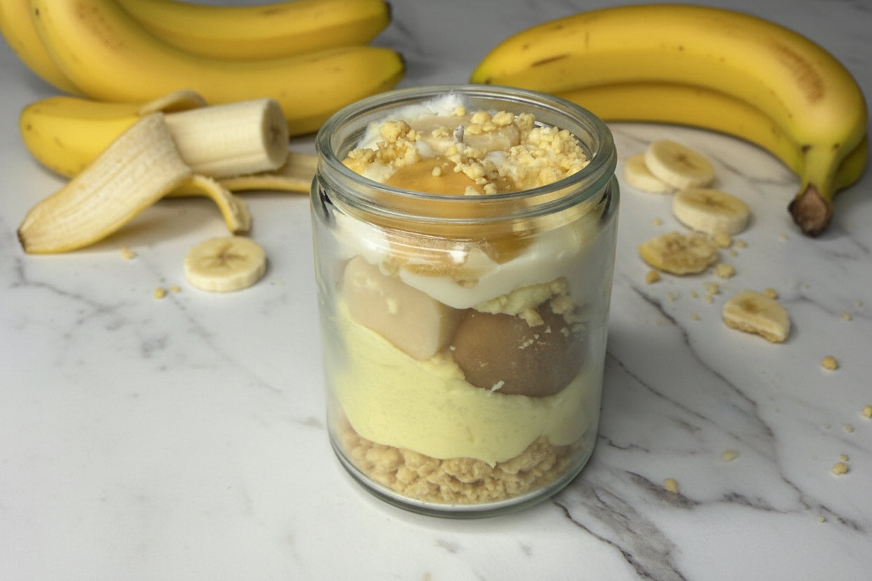 Banana pudding jar candle