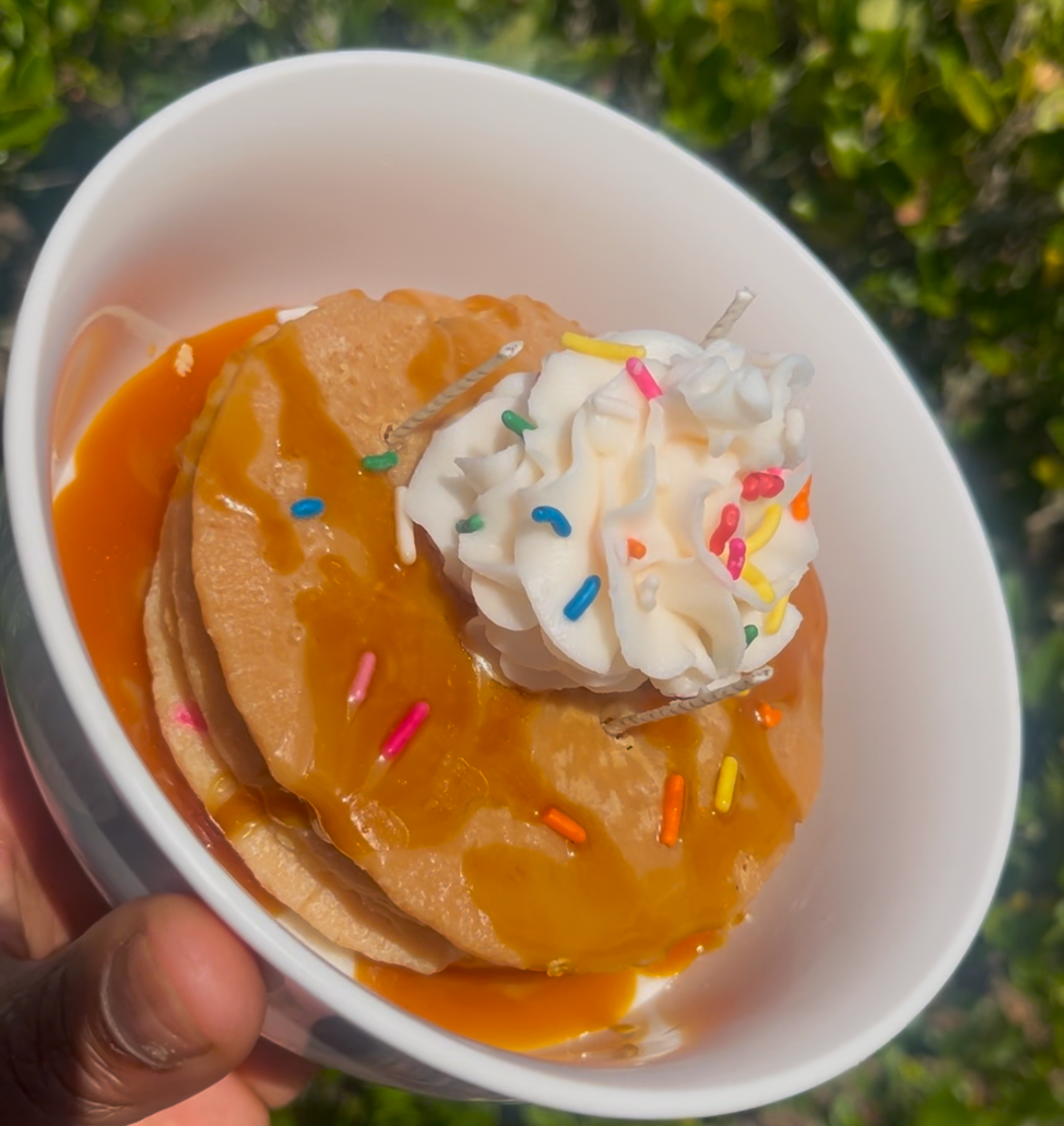 Funfetti pancake candle