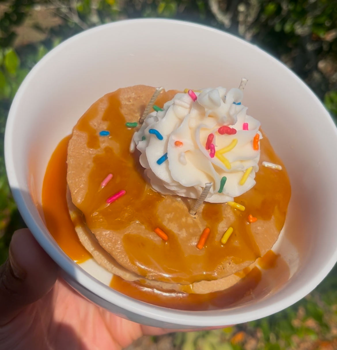 Funfetti pancake candle