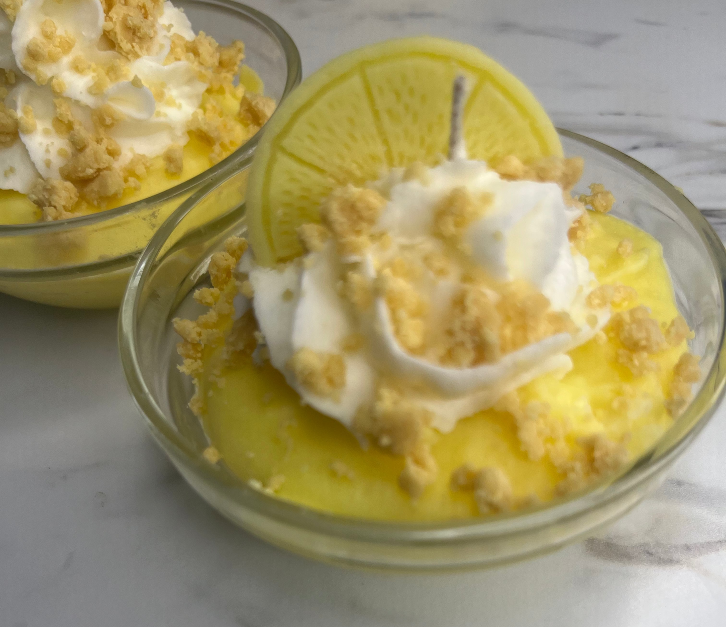 Mini lemon pound cake candle