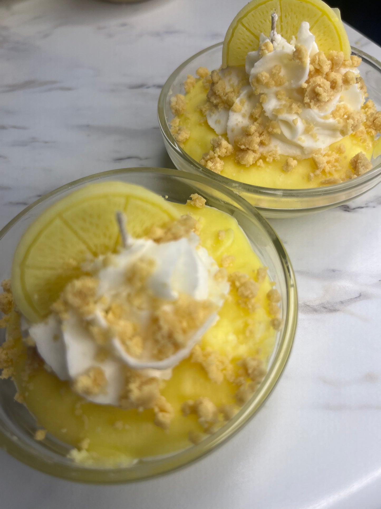 Mini lemon pound cake candle