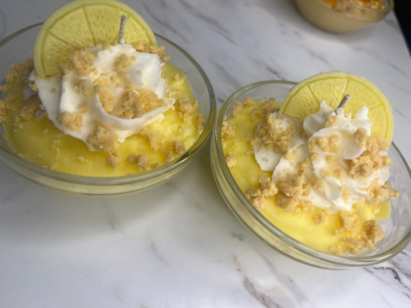 Mini lemon pound cake candle