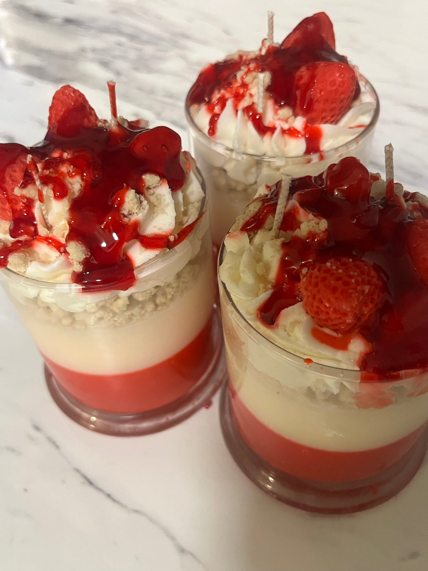 Strawberry shortcake candle