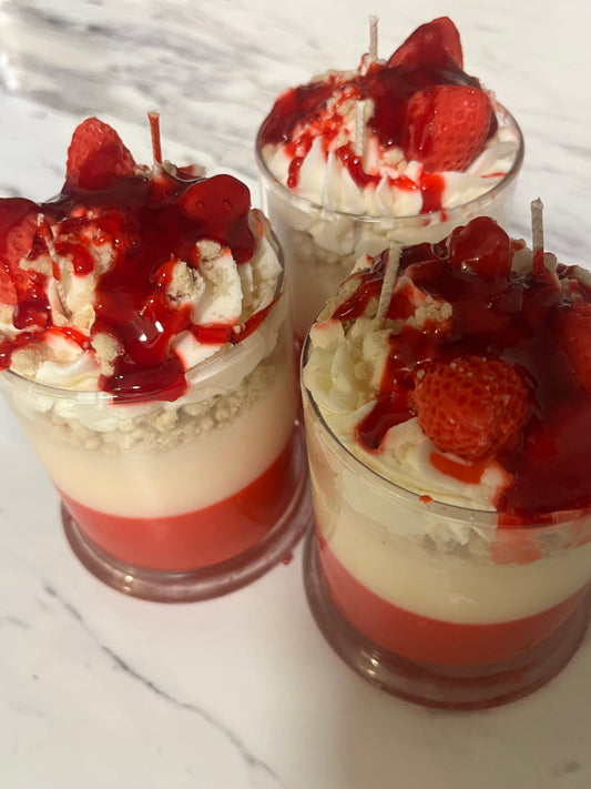 Strawberry shortcake candle