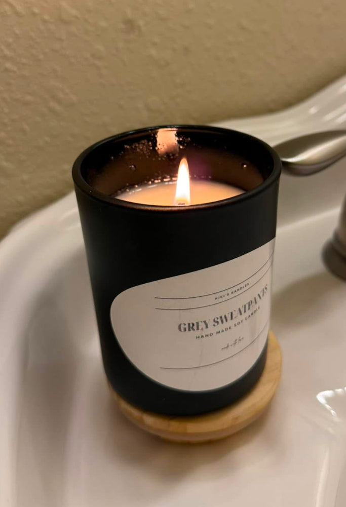 Grey sweatpants candle